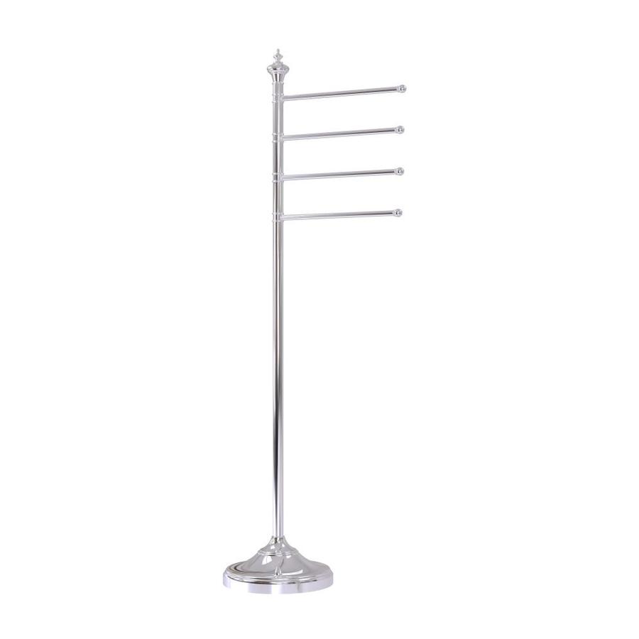 Allied Brass Floor Standing 4 Pivoting Swing Arm Towel Holder in Polished Chrome at
