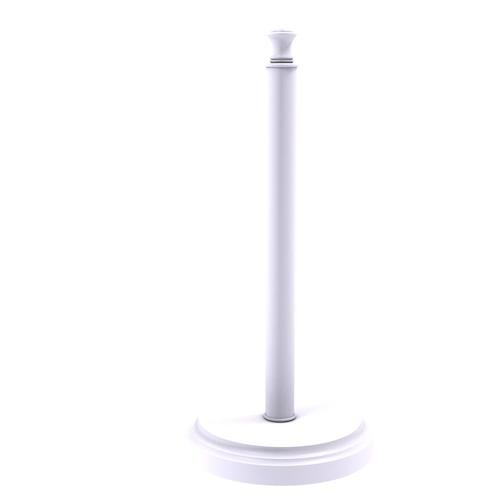 Allied Brass Metal Freestanding Matte White Paper Towel Holder in the