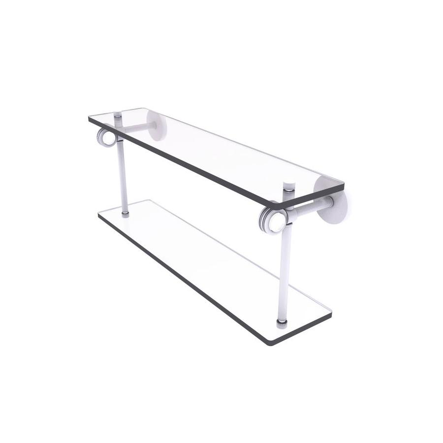 Allied Brass Clearview Matte White 2Tier Brass Wall Mount Bathroom Shelf in the Bathroom