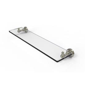 Allied Brass WP-1/22-PNI Waverly Place Collection 22 Inch Glass Vanity Shelf with Beveled Edges, Polished Nickel