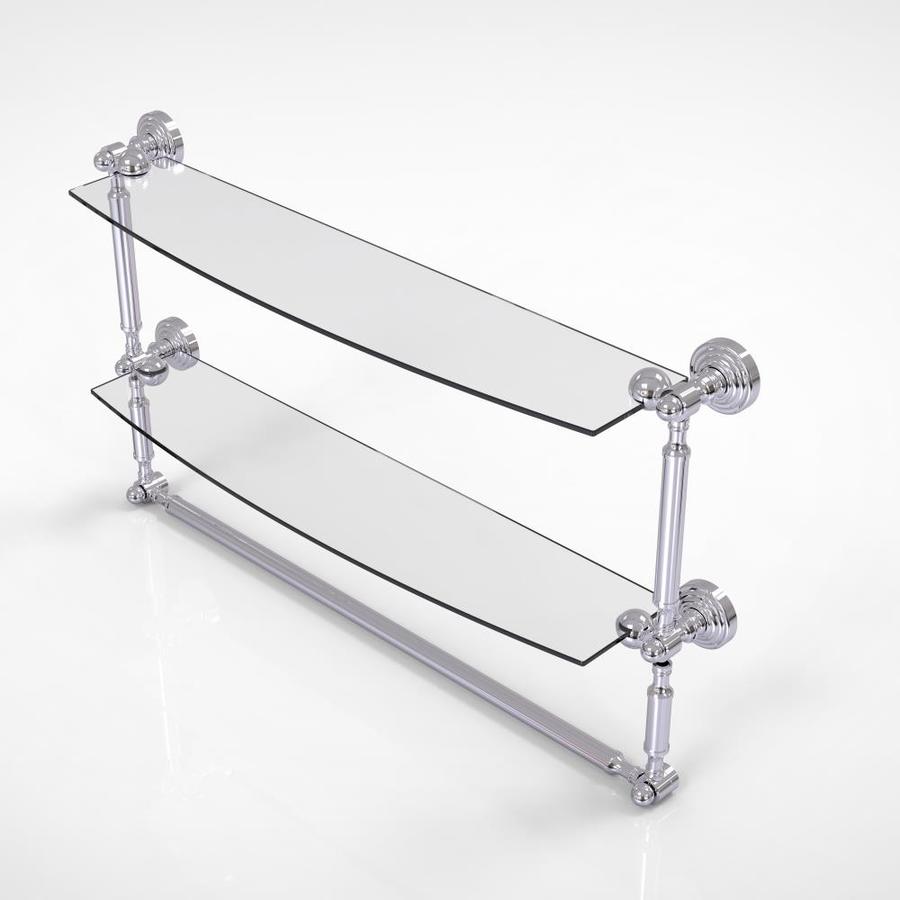Allied Brass Waverly Place Polished Chrome Brass Bathroom Shelf at