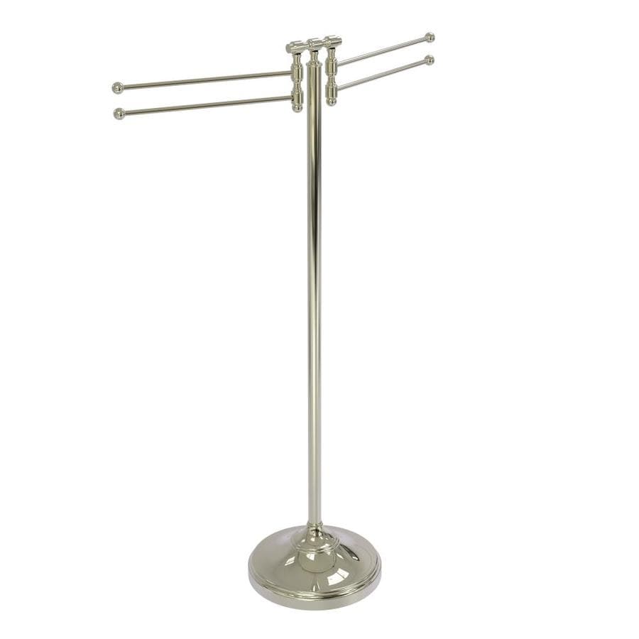 Allied Brass Retro Wave Polished Nickel Freestanding Towel Rack at