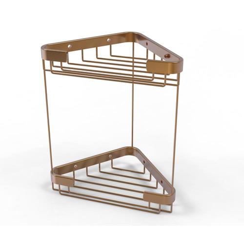 Allied Brass Double Tier Corner Shower Basket in Brushed Bronze in the