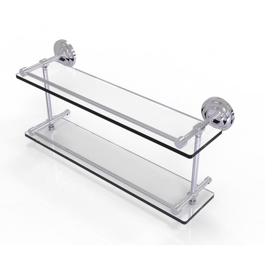 Allied Brass Que New Polished Chrome Glass Bathroom Shelf at Lowes.com