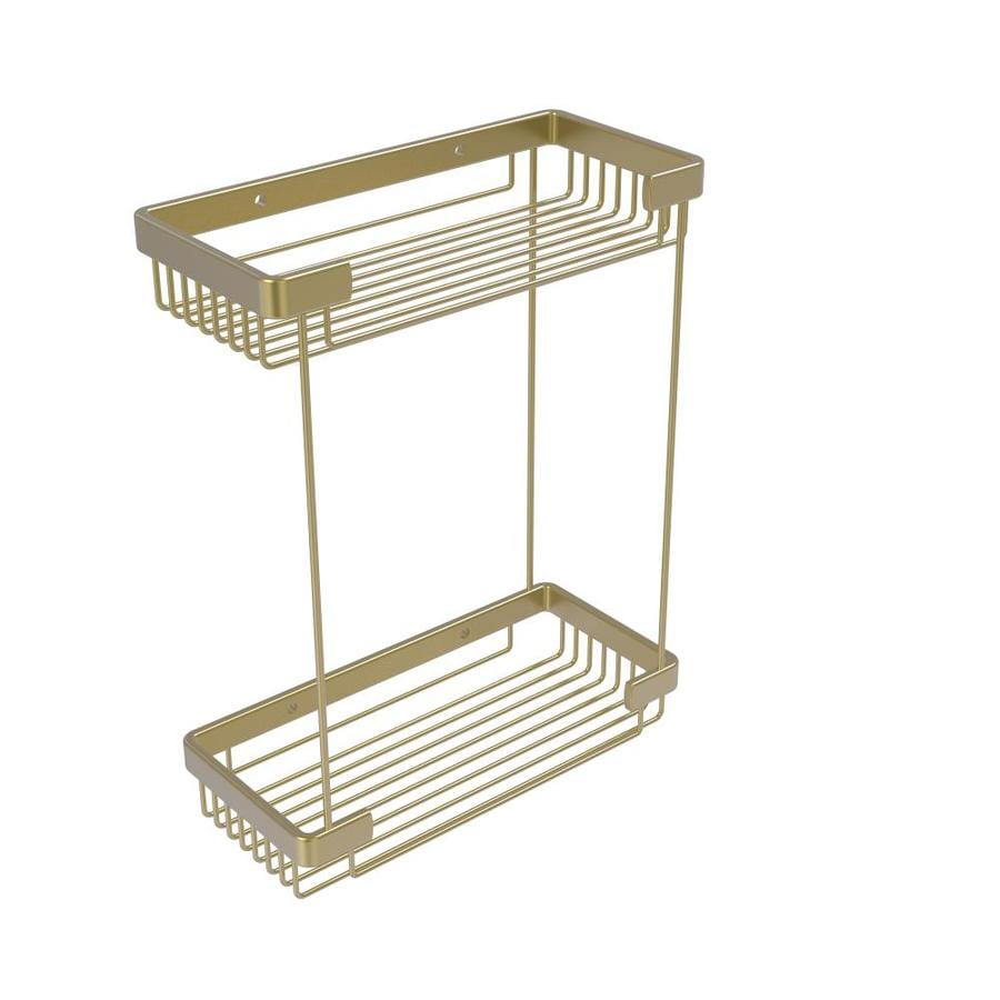 Allied Brass 12 In H Screw Mount Solid Brass Satin Brass Hanging Shower Caddy At 7975