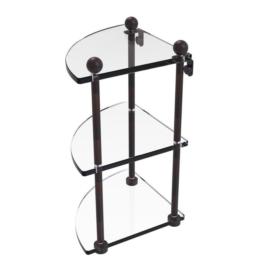 Allied Brass Three Tier Corner Glass Shelf In Venetian Bronze At