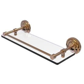 Allied Brass Que New 16-in Tempered Glass Shelf with Gallery Rail in Brushed Bronze