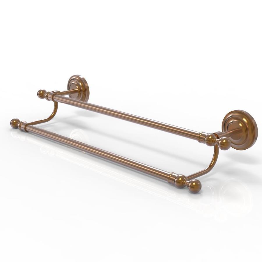 Allied Brass Que New 18-in Double Brushed Bronze Wall Mount Double Towel Bar