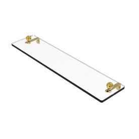 Prestige Regal Collection Glass Vanity Shelf with Beveled Edges - Polished Brass / 22 Inch