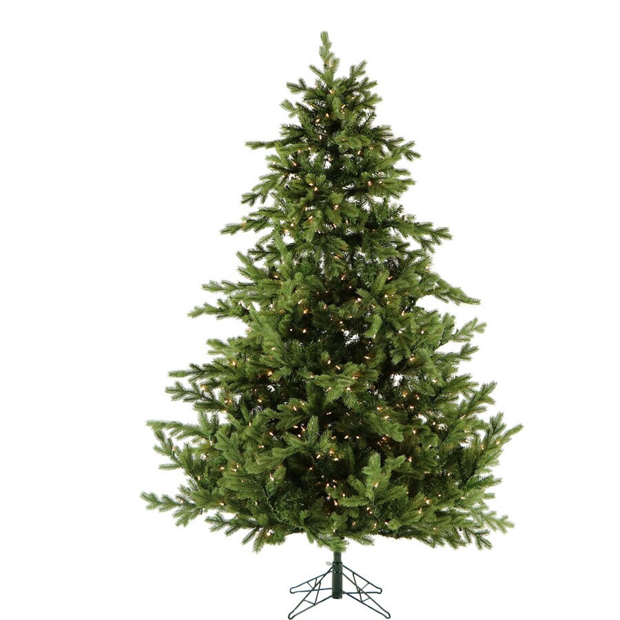 Fraser Hill Farm 7.5-ft Pine Pre-Lit Traditional Artificial Christmas ...