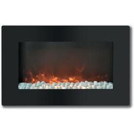 Cambridge CAM30WMEF-1BLK Callisto 30&#34; Wall-Mount Electronic Fireplace with Flat Panel and Crystal Rocks