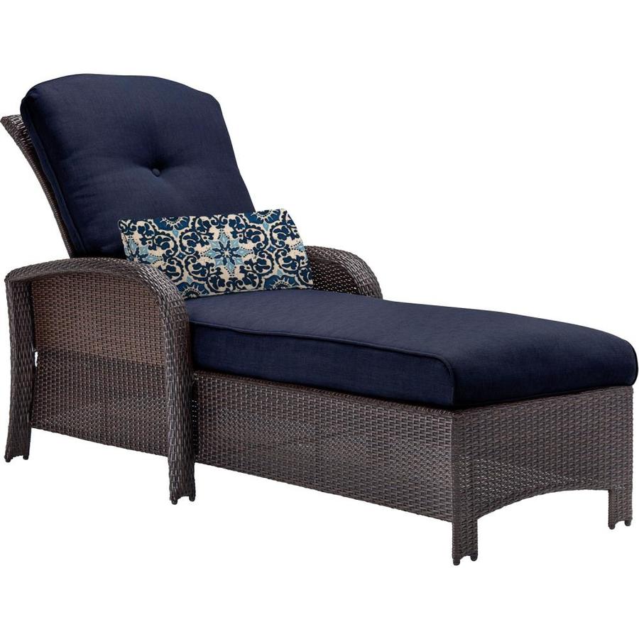 Hanover Outdoor Furniture Strathmere Chaise Lounge Chair With Hanover Outdoor Furniture Strathmere Chaise Lounge Chair With Navy Blue Cushion