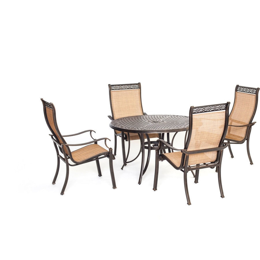 Hanover Outdoor Furniture Manor 5Piece Bronze Metal Frame Patio Set