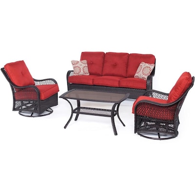 Orleans 4 Piece Metal Frame Patio Conversation Set With Cushions Orleans 4 Piece Metal Frame Patio Conversation Set With Cushions