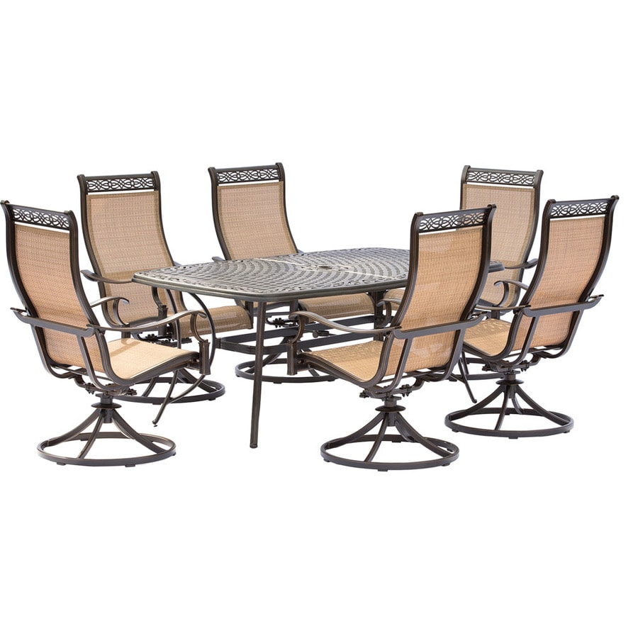 Hanover Outdoor Furniture Manor 7 Piece Bronze Metal Frame Patio