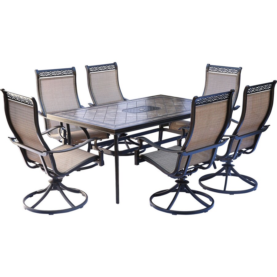 Hanover Outdoor Furniture Monaco 7 Piece Bronze Metal Frame Hanover Outdoor Furniture Monaco 7 Piece Bronze Metal Frame Patio Set