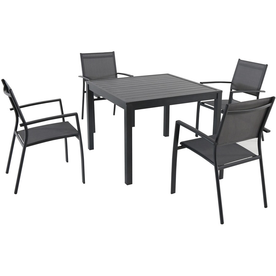 Hanover Outdoor Furniture Naples 5 Piece Gray Metal Frame Patio