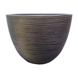 allen + roth 19.72-in W x 14.88-in H Rust Resin Shell Planter