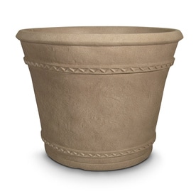 Grosfillex 15.59-in W x 12.8-in H Pietra Resin Round Planter