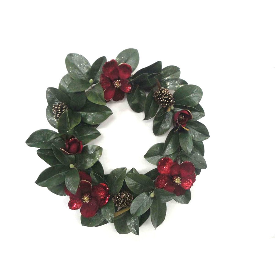 Holiday Living 30in Indoor/Outdoor Green Magnolia Artificial Christmas Wreath at