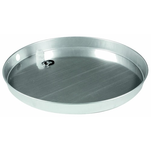 CAMCO 22in Aluminum Water Heater Drain Pan with Fitting in the Water