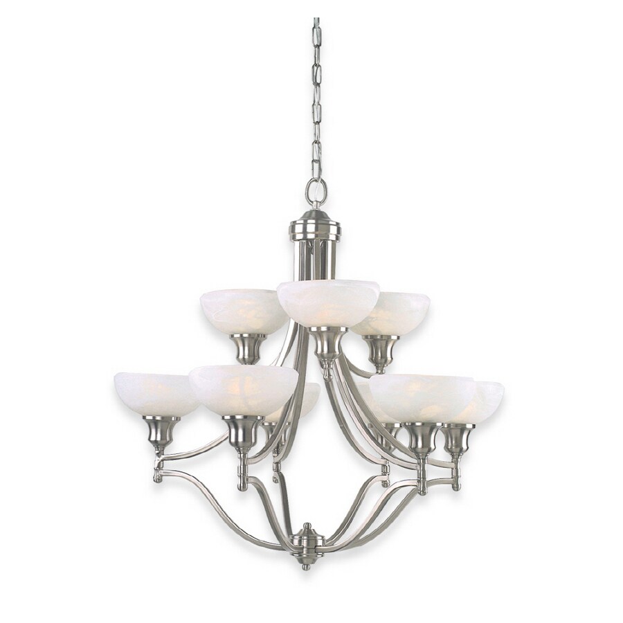 Royce Lighting RC800DR/9-12 9-Light Fairlawn Brushed Steel Chandelier