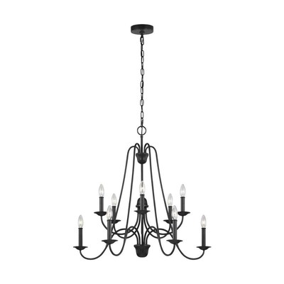 Sea Gull Lighting Boughton 10-Light Antique Forged Iron Transitional Chandelier Sea Gull Lighting Boughton 10-Light Antique Forged Iron Transitional Chandelier
