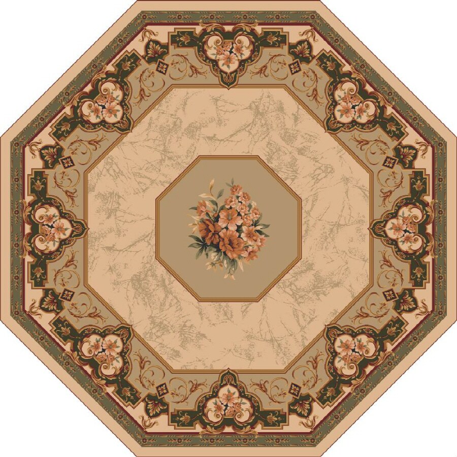 Milliken Montfluer 8 x 8 Multicolor Octagonal Floral Area Rug at