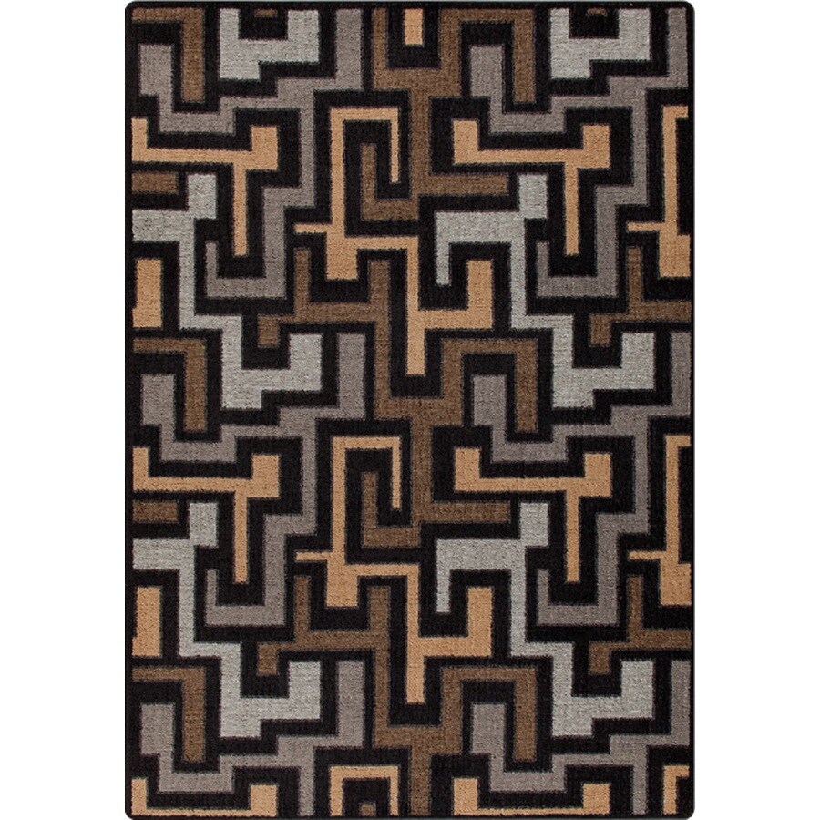 Milliken Mix and Mingle Rectangular Black Geometric Tufted Accent Rug ...
