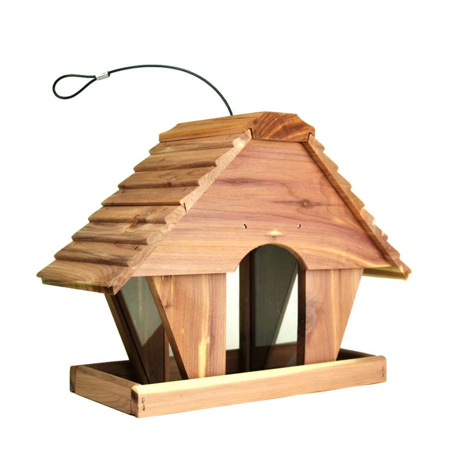 Garden Treasures Cedar Hopper Bird Feeder at Lowes.com