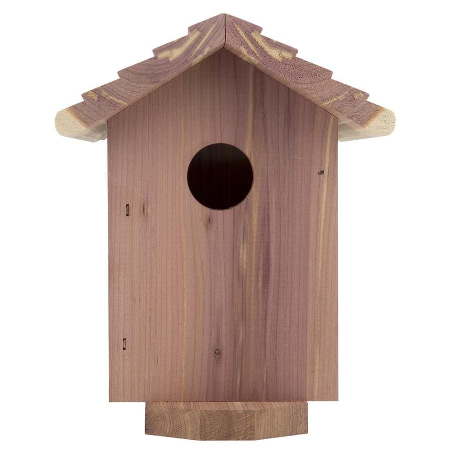 Shop Garden Treasures 6.5in W x 7.5in H x 6.75in D Red Cedar Bird House at Lowes.com