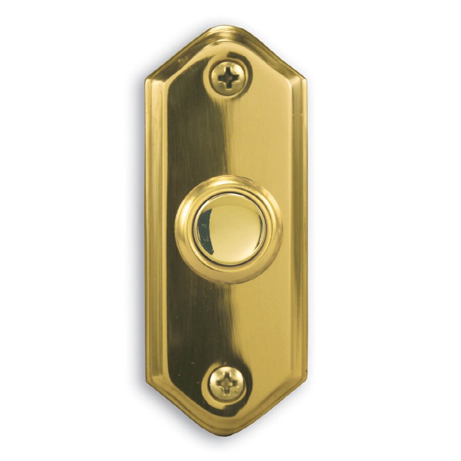 Heath Zenith Wired Polished Brass Push Button in the Doorbell Kits