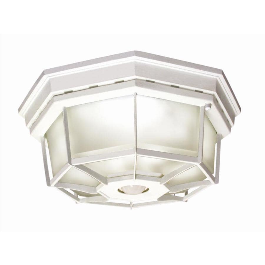 Secure Home 11 9 In W White Motion Activated Outdoor Flush Mount