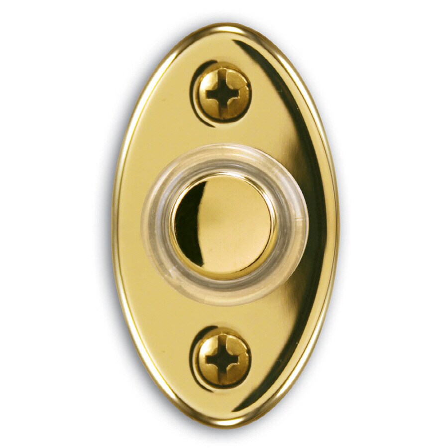 Heath Zenith Wired Polished Brass Push Button With Lifetime Finish And LED Halo Lighted Center