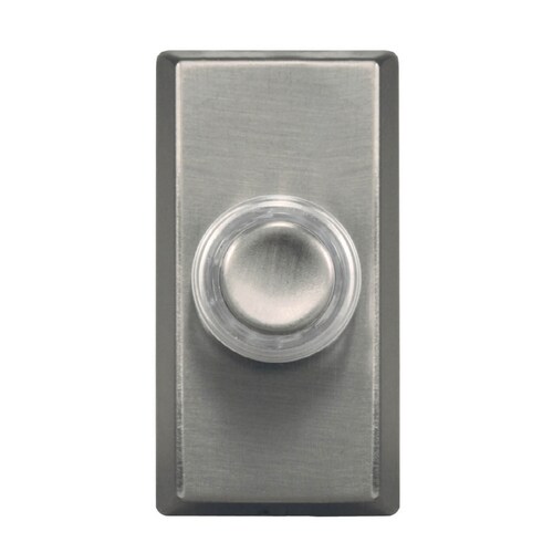 Heath Zenith Wired Satin Nickel Push Button With HaloLighted Center in