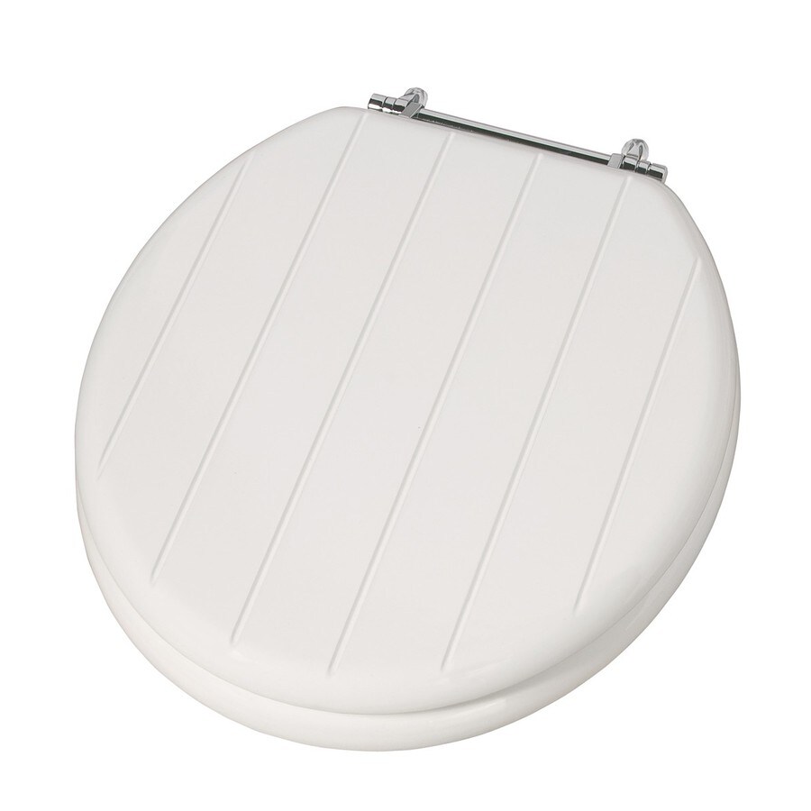 AquaSource White Wood Round Toilet Seat in the Toilet Seats department at