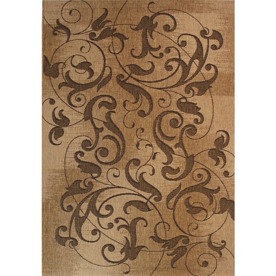 Shop Kannapolis Chestnut Rectangular Indoor\/Outdoor MachineMade Inspirational Area Rug Common 