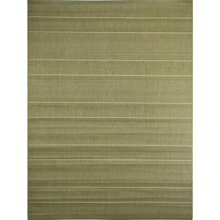 Shop allen   roth Decora Rectangular Indoor/Outdoor Woven Area Rug ...