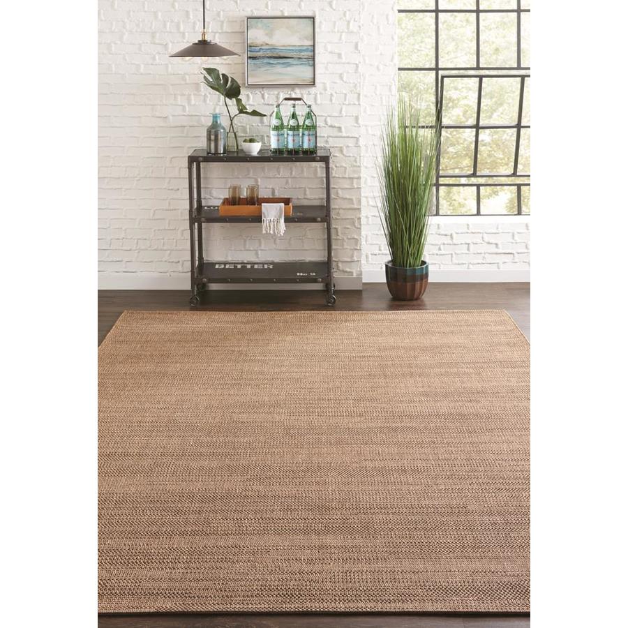 allen + roth Bestla 8 x 10 Brown Indoor/Outdoor Abstract Area Rug in ...