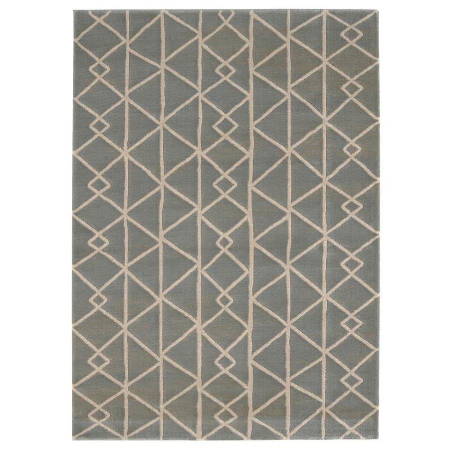 Balta Rainwater Teal 5x7 Blue Rectangular Indoor MachineMade Area Rug