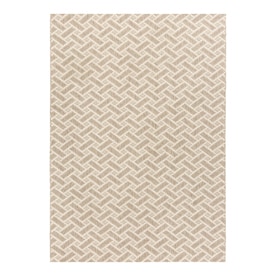 allen + roth Neutral Basketweave 5x7 Brown Rectangular Indoor/Outdoor Machine-Made Mid-Century Modern Area Rug (Common: 5 x 7; Actual: 5-ft W x 7-ft L)