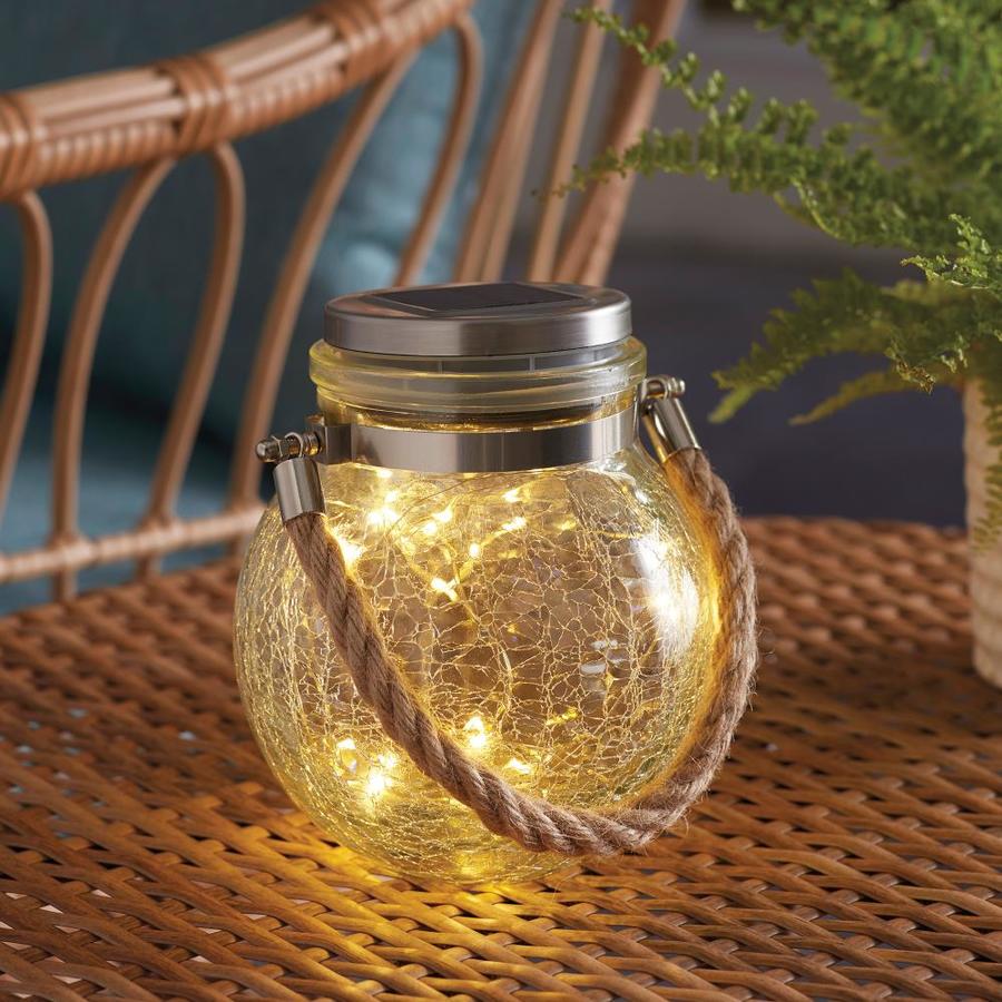 Feit Electric allen+roth 5in LED Solar Crackle Jar 1pk in the Outdoor ...