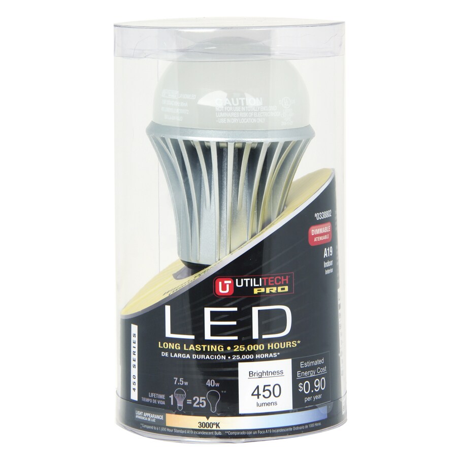 Utilitech 40 Watt Eq A19 Warm White Dimmable Led Light Bulb In The General Purpose Led Light Bulbs Department At Lowes Com
