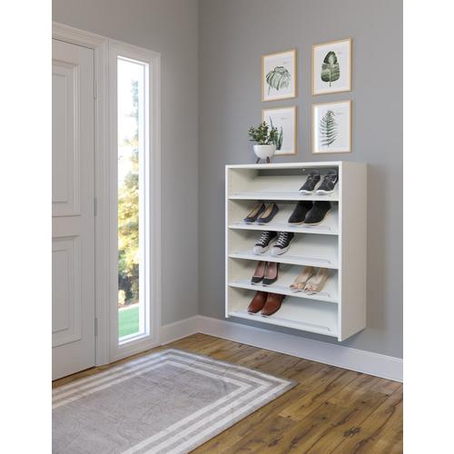 Easy Track 14 Pair White Composite Shoe Rack At Lowes Com