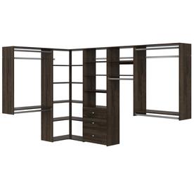 Wood Closet Organizers At Lowes Easy Track 9 5 Ft W X 7 H Truffle Wood Closet Kit