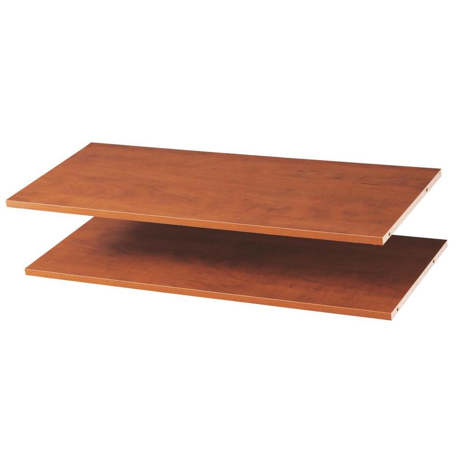 Easy Track 35in W x 14in D Cherry Wood Closet Shelf Kit in the Wood