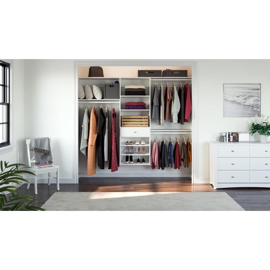 Easy Track 8-ft W x 7-ft H White Wood Closet Kit in the Wood Closet ...