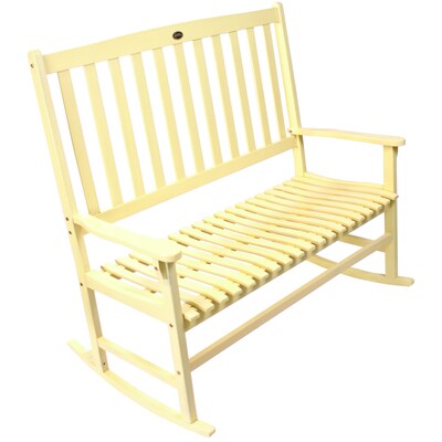 Yellow Wood Slat Seat Outdoor Rocking Chair At Lowes Yellow Wood Slat Seat Outdoor Rocking Chair At Lowes