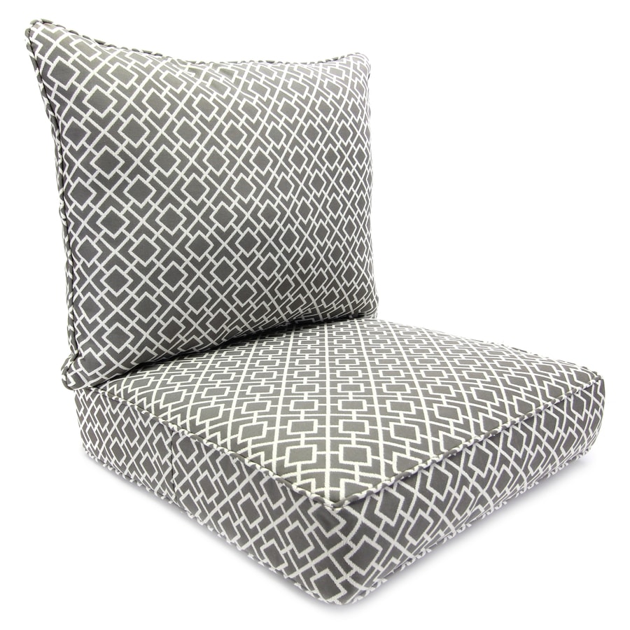 Jordan Manufacturing Outdoor 2pc Deep Seat Chair Cushion 2 Piece Poet Gray Deep Seat Patio Chair Cushion In The Patio Furniture Cushions Department At Lowes Com