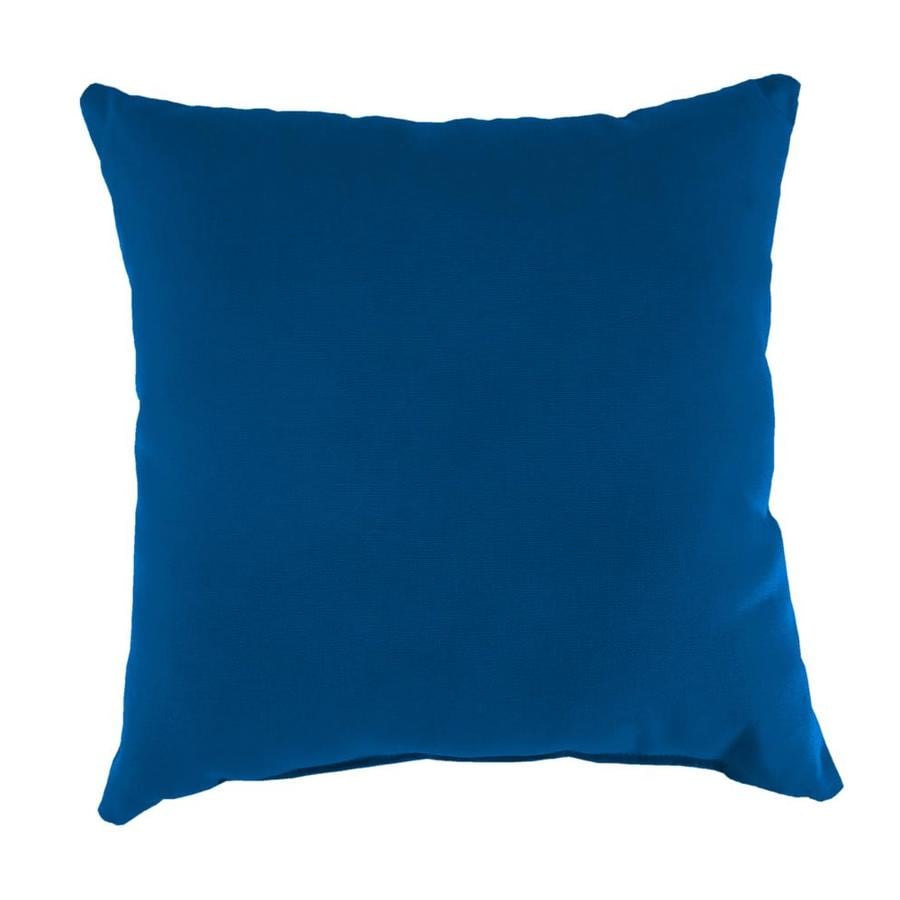 Shop Sunbrella 2-Pack Canvas Navy and Solid Square Throw Pillow Outdoor Decorative Pillow at ...